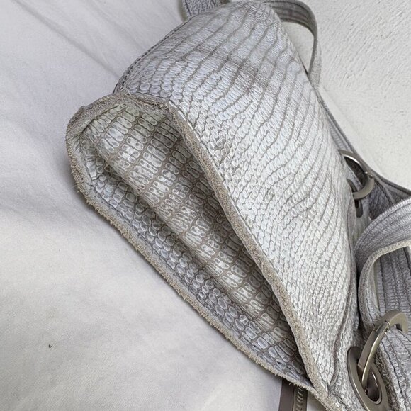 HAMMIT TONY Small Gray White Snakeskin Embossed Cow Leather Stud Crossbody - Picture 10 of 10